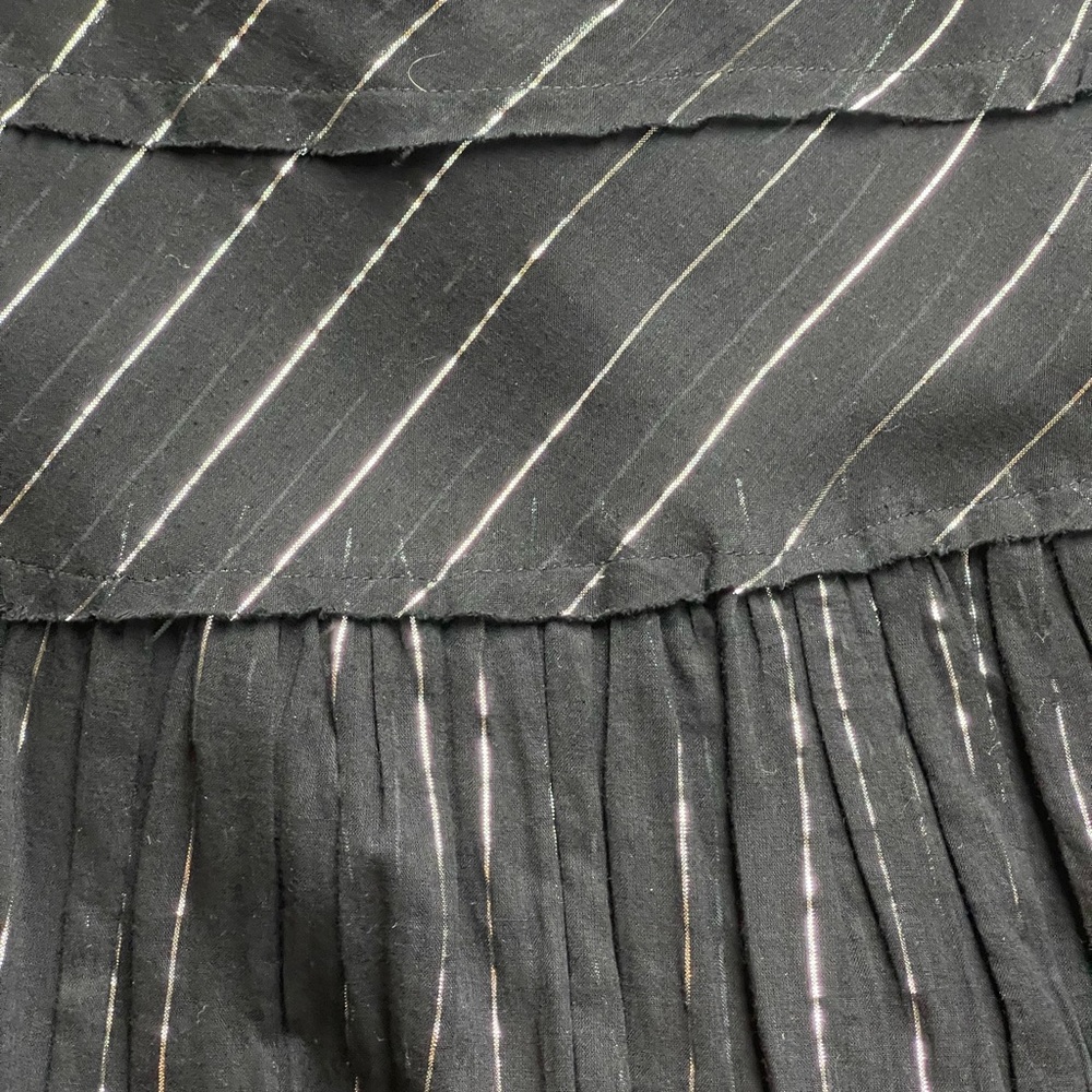 Sans Souci Y2K Striped Floral Beading Boho Whimsygoth Tiered Midi Skirt Size M - Picture 9 of 9